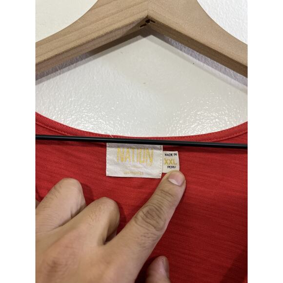 Nation LTD Flutter Puff Sleeve Top 2XL Peasant Romantic Minimalist Capsule Basic - Picture 4 of 16